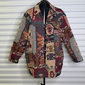 Coldwater Creek Womens 3X Western Southwest Carpet/Tapestry Jacket Made in USA